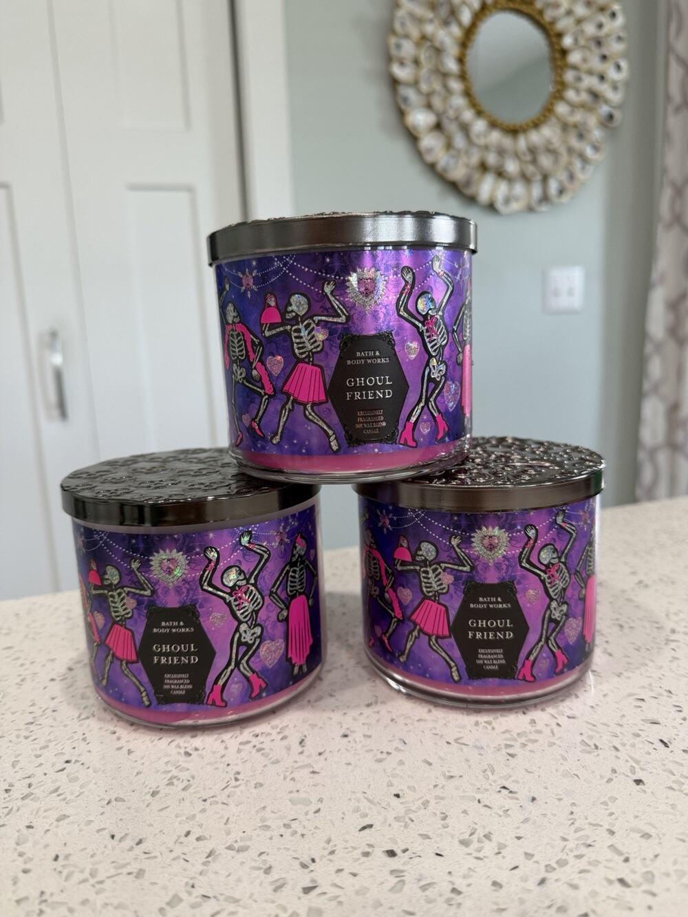 Bath & Body Works Halloween Ghoul Friend 3-Wick Candle Set Of Three